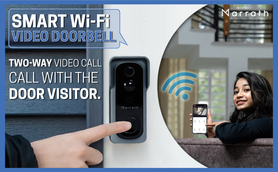 Marrath smart Wi-Fi HD video doorbell with chime                  