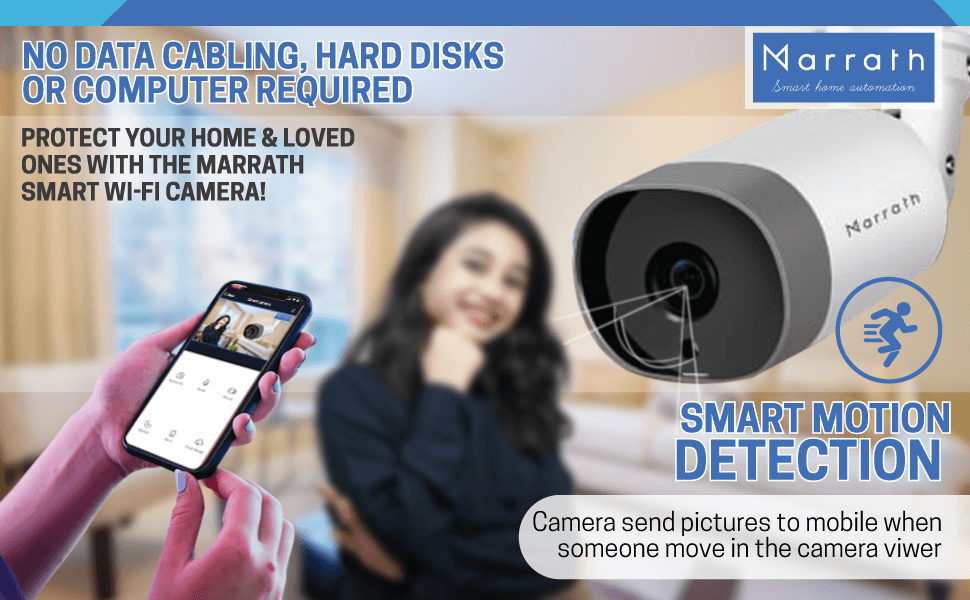 Marrath smart Wi-Fi HD weatherproof outdoor plug and play CCTV camera                  
